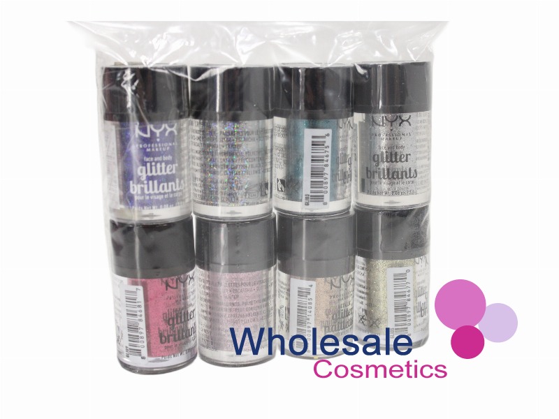8 x NYX Professional Makeup Face & Body Glitter - ASSORTED